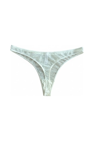 Bonbon Kadın Dantelli Transparan String Bb2073 Ekru