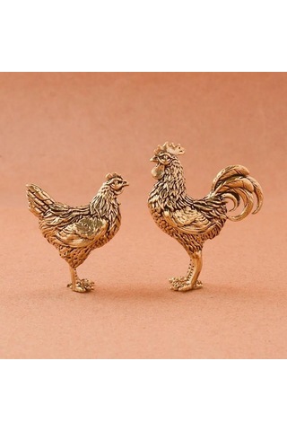 Singree Feng Shui Bronz Horoz Heykeli 4.8x3.9 Cm - Başarı Ve Zenginlik Çağırıcı, Enerji Dengeli Ve Korumalı Ev Dekoru