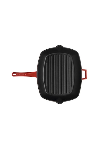 Lava Izgara Grill Tava Kırmızı 20x20 Metal Kulplu