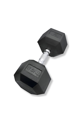 Rebuwo 17.5 KG 1 Adet Hex Dambıl Kauçuk Altıgen Dambıl Hex Dumbbell