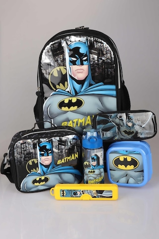 Yeni Sezon Lisanslı Batman Okul,beslenme Ve Kalem Çantası,beslenme Kabı,diş Fırçası Kutusu Ve 500 Ml Trıtan Matara Okul Seti Diğer