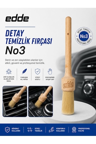 Edde Araba Araç Oto Yıkama At Kılı Detay Fırçası Detailing Fırçası Detaylı Temizlik Fırçası No:3 1