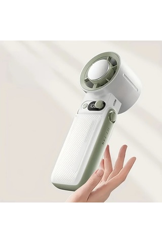 Xuweiwei Siyah Yüksek Hızlı Soğutmalı El Tipi Fan Led Ekranlı Taşınabilir Hafif Açık Hava Kamp Seyahat Yaz Serinletici Vantilatör