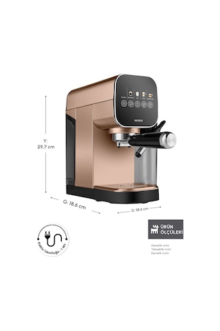 Karaca Mycaffee Barista S20 Entegre Süt Hazneli Otomatik Espresso Ve Latte Makinesi
