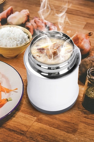 Beyaz 304 Çelik 560 Ml Vakum Yemek Mama Saklama Termosu Cin72 Beyaz