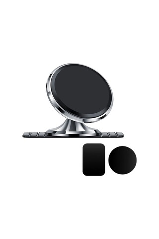 Jmary Mh-73 Magnetik M-safe Uyumlu Düz Zemin Araç Telefon Tutucu Gri