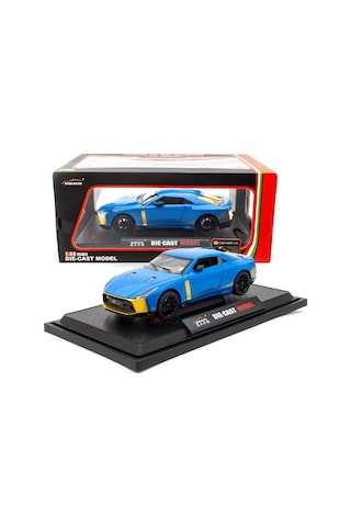Mınıauto Nıssan Gtr50 Mavi 1:24 Metal Çek Bırak Kapıları Açılan Sesli Işıklı Araba Mavi