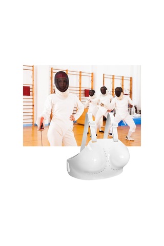 Kadın Makya Eğitim Eskrimcileri Eskrim Koruma Göğüs Koruma Milletleme Göğüs Koruyucusu Eskrim Guard Meme Koruyucusu Beyaz