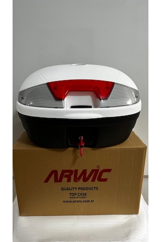 Arwic 46 Lt Sırt Dayamalı Motosiklet Arka Çanta Beyaz