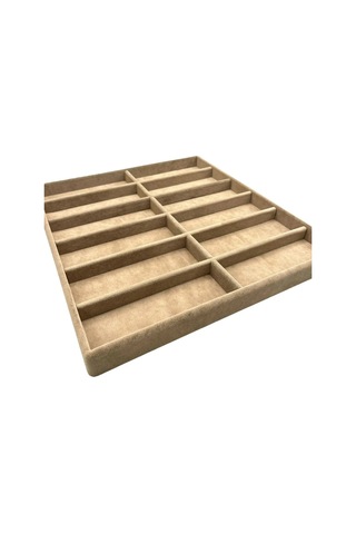 Yerli Üretim Havana Model Süet Kumaş Sütlü Kahve Renk 38cm /36 Cm Gözlük Sergileme Çekmece Içi Stand Çok Renkli