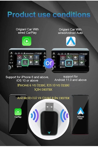 Global Carplay Bluetooth+wifi Android İos Uyumlu Otomatik