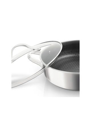 Uniqella Silver Pro Serisi 26cm Karnıyarık Tencere 3.8l Cam Kapaklı Çelik