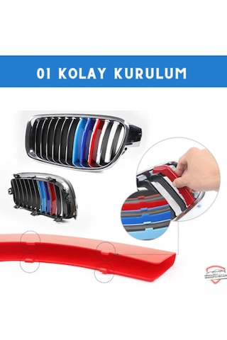 Bmw F30 3 Serisi 2013 2018 M Uyumlu Stil Panjur Böbrek Şeridi 11 Şerit Panjura Uyum