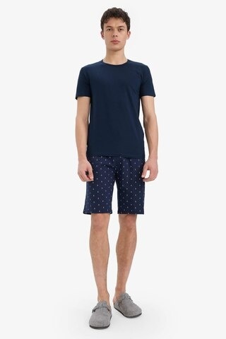 DeFacto Regular Fit Desenli Cepli Şort Pijama Altı E0513AX25SMNV135