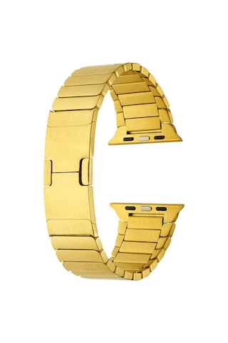 Watch Ultra 49mm Uyumlu Krd-82 Metal F10t Kordon-gold