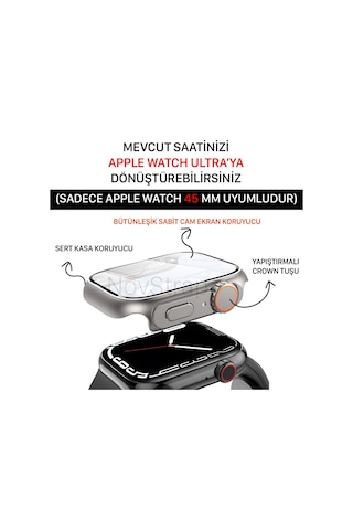 Watch Seri 8 7 45mm Uyumlu Watch Ultra Dönüştürücü Kasa Ve Ekran Koruyucu