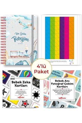 Bebek Anı Defteri Erkek Stickerlı + Çekim Ve Zeka Kartları Seti