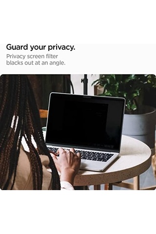 Apple Uyumlu MacBook Air 13" M5/m4/m3/m2 İle Uyumlu Cam Ekran Koruyucu Safe View Privacy Hayalet - Afl06253 T