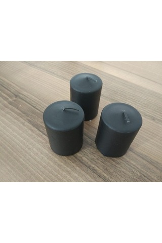 3'Lü Kokusuz Bozkurt Silindir Mum 5*7Cm Siyah (350093859)