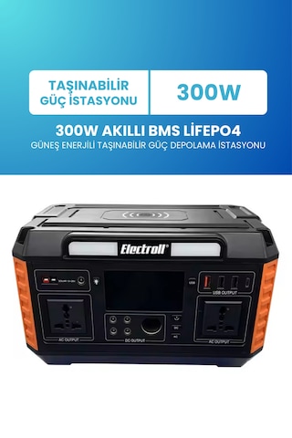 300w Akıllı Bms Lifepo4 Güneş Enerjili Taşınabilir Güç Depolama