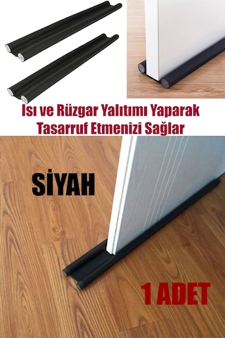1 Adet Siyah Çift Taraflı Kapı Altı Toz Soğuk Ve Haşere Önleyici