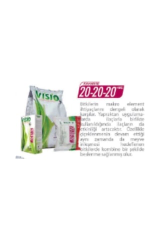 Visio 20-20-20 Gübre 1 Kg Ambalaj Yaprak - Damlama Gübresi