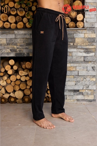 Kly Gd Goldoremi Premium Erkek Kışlık Pamuklu Polar Cepli İpli Eşofman/pantolon/pijama Altı Siyah