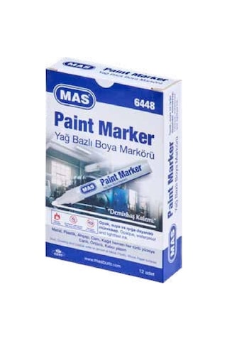 Mas Permanent Marker Demirbaş Kalemi Siyah 12'li Paket Çok Renkli