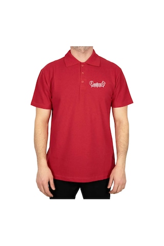 Ensiferum Logo Polo Yaka Gri Tişört