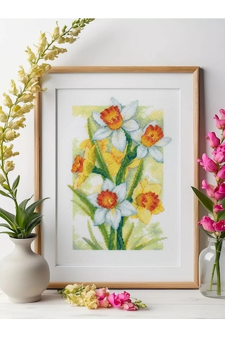 Rıolıs Bahar Işıltısı Nakış Seti. Nergisler 21x30cm 2189 231045441