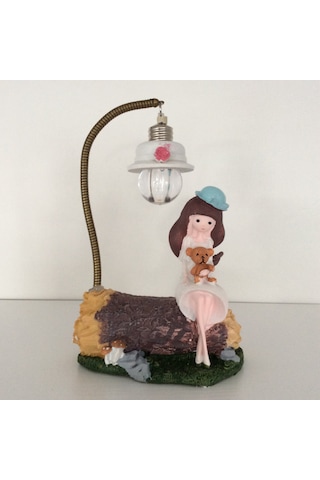 Oturan Kız Figürlü Is Iklı Biblo Beyaz Diğer