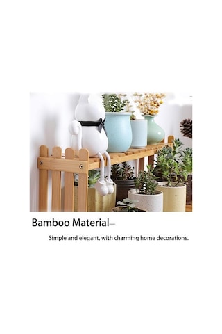 Ofis Masaüstü Depolama Rafı Bambu Çiçek Ekran Stand Bitki Rafları Dekoratif Depolama Rafı Çalışma Oturma Odası Ahşap