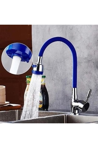 Buffer Oynar Başlıklı Tasarruflu Kubar Musluk Borusu Ve Başlığı Mavi