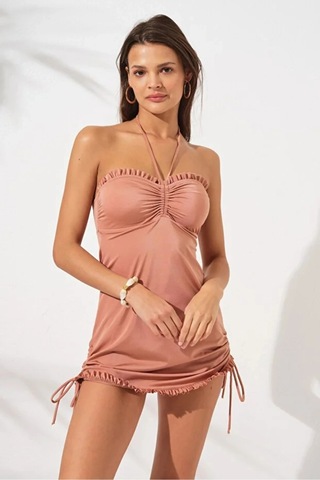 Jersey Soft Straplez Elbise Mayo Dlx-231128 Çok Renkli