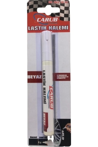 Carub Lastik Yazı Boya Kalemi Beyaz Beyaz