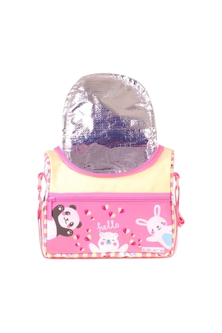 Kaukko Kids Kız Çocuk Hello Baskılı Isı Yalıtımlı Okul Beslenme Çantası Sarı - Pembe - L5309