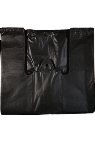 Kalbi Ticaret Siyah Poşet Kalın Orta Boy 28 x 50 CM 1 KG Hışır Atlet Poşet