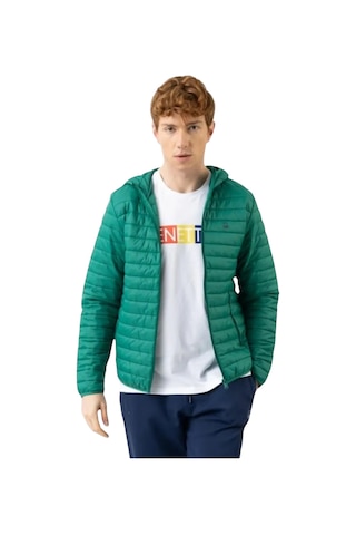 United Colors of Benetton Erkek Fermuarlı Kapüşonlu Mont Yeşil