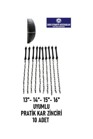 Pratik Araba Zinciri Kar Zinciri 13-14-15-16 Jant Uyumlu 10 Adet