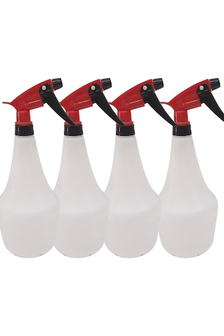 Kimyasal Dayanıklı Sprey Şişe 1 Lt Kırmızı Sıvı Püskürtme 4 Adet