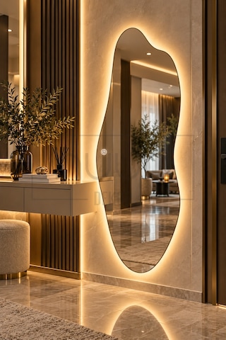 150x50 Dokunmatik Led Işıklı Asimetrik Boy Aynası Gün Işığı