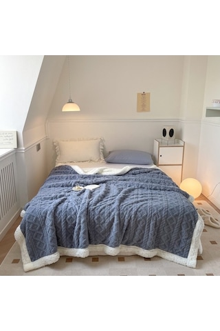 Flybuy Yumuşak Yeni Tek Renk Kuzu Kalın Kahverengi Kahve Kadife Hqgoodstore Ev Düz Çift Battaniye Basit 200cm 150 Tp Kahverengi