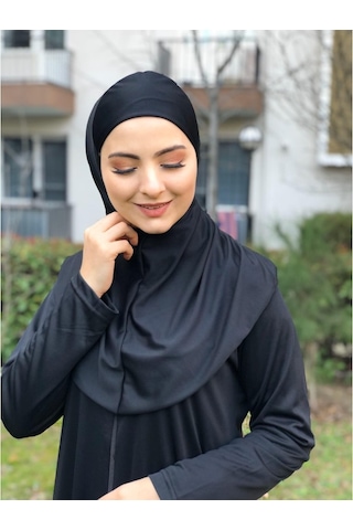 Tek Parça Fermuarlı Siyah Namaz Elbisesi Çok Renkli