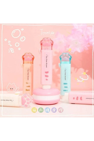 Pati Silgi Pvc Kırtasiye Hediyelik Gift Kedi Pençe Beyaz Kurşun