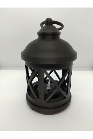 Led Tealight Uyumlu Dekoratif Lantern Lamba Siyah