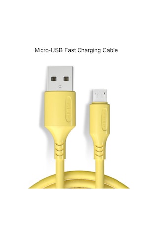 Gajeena 3a Hızlı Şarj Micro-usb Kablosu, Dayanıklı Malzeme, Sarı Renk, 1 Metre Uzunluk, Akıllı Telefon Uyumlu