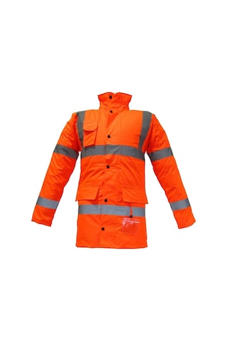 Junıor Jn1012/p Waterproof Polarlı Fosforlu Oxford Parka Turuncu L Beden Turuncu
