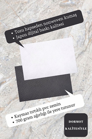 Rugmood Modern Dijital Baskı Paspas - Hi, Bye Kedi - Kapı Önü Paspası 70x45cm Kahverengi