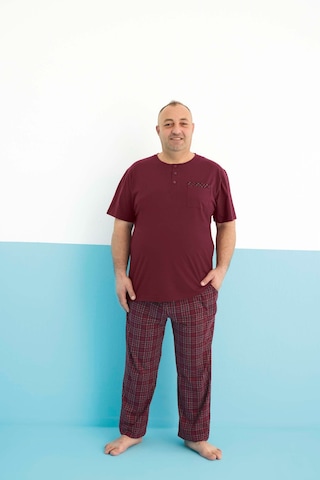 Aydoğan Erkek Pijama Takımı Büyük Beden & Battal Kısa Kol Bordo