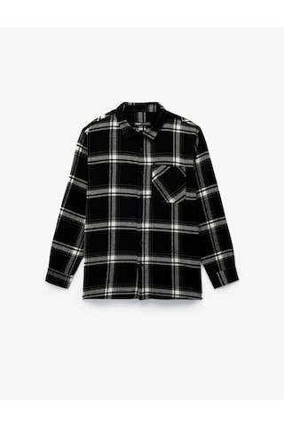 Koton Regular Fit Uzun Kollu Cepli Klasik Yaka Oduncu Gömlek Siyah Ekose 6wam60098hw Siyah Ekoseli